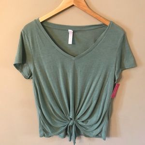 Green Tie Front Shirt